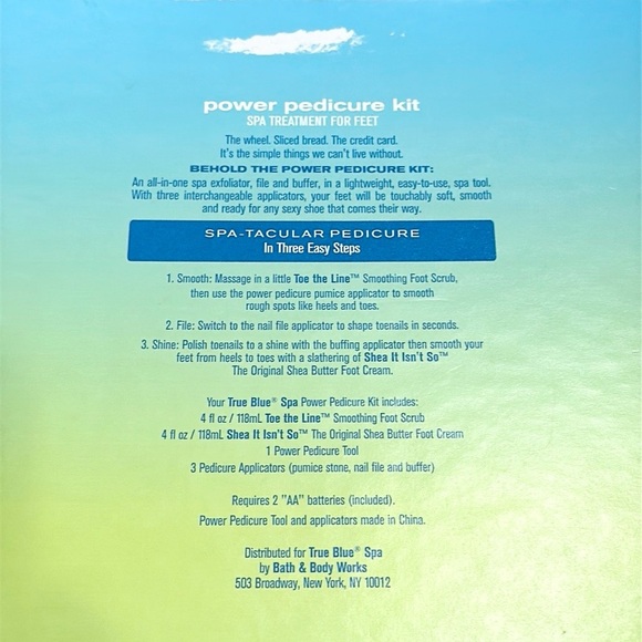 NIB BBW True Blue Spa Power Pedicure Kit - Picture 2 of 2